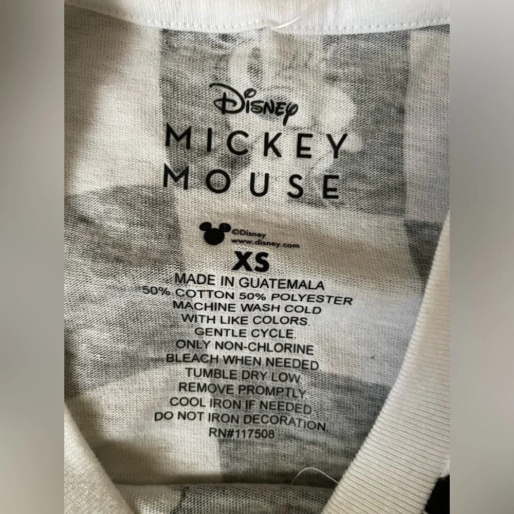 Disney Mickey Mouse Gray and White Checkered Tee - Picture 9 of 10